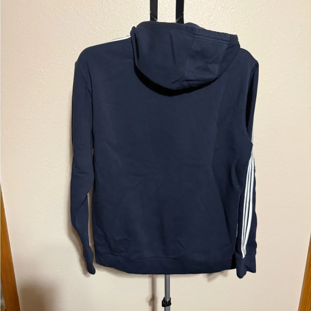 Adidas Men's Dark‎ Blue Hoodie with White Accents